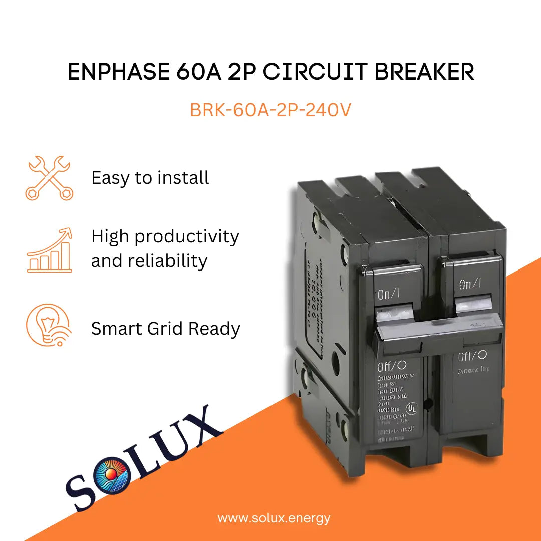 Enphase 20A Circuit Breaker BRK-20A-2P-240V-10 graphic: Easy to install, reliable, and Smart Grid Ready